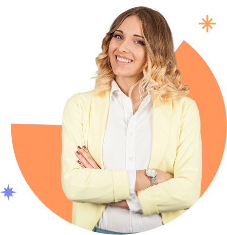 Learner smiling with arms crossed